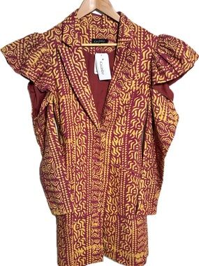 Women's Kahindo Ethinic Modern African Artsy Blazer Jacket Dress M 8 10